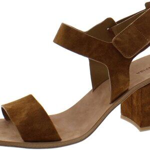 Via Spiga Women's Kamille Block Heel Sandal, Saddle Suede, 11 M US